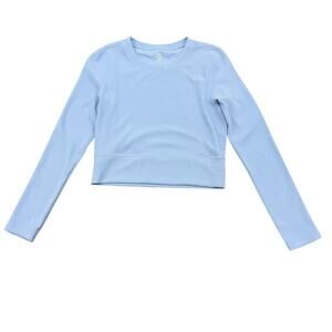 Move Theology Blue ribbed crop athletic Workout top Size L